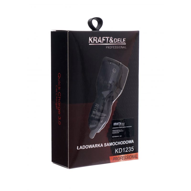 Ładowarka samochodowa QUICK CHARGE 2 porty USB KD1235