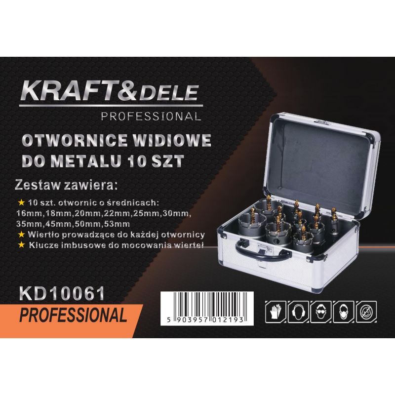 Otwornice / wiertła widiowe do metalu 10szt. KD10061