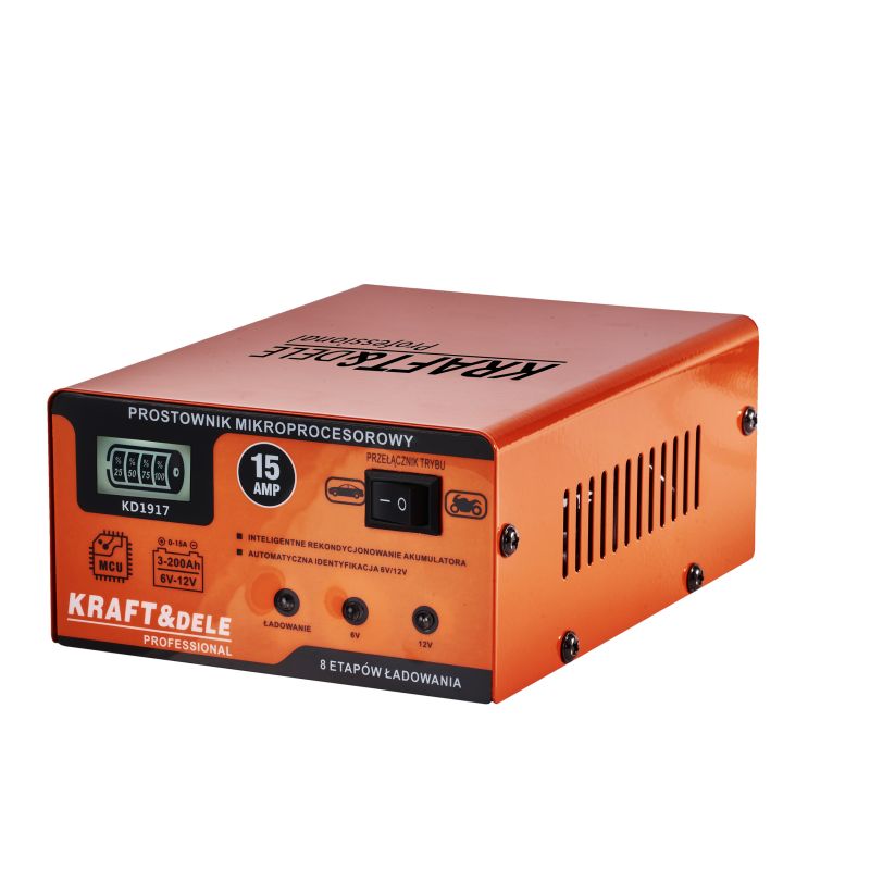 Prostownik mikroprocesorowy 15AMP 6/12V