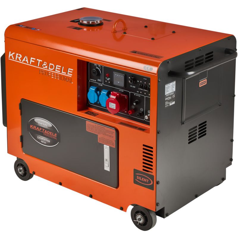 Dieselový generátor 7000 W, 12/230/380 V + batéria KD121