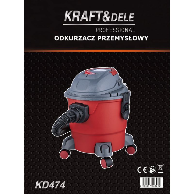 Odkurzacz przemysłowy 15L 1200W KD474