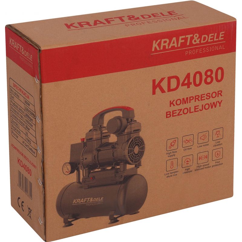 Kompresor bezolejowy 9L 850W KD4080