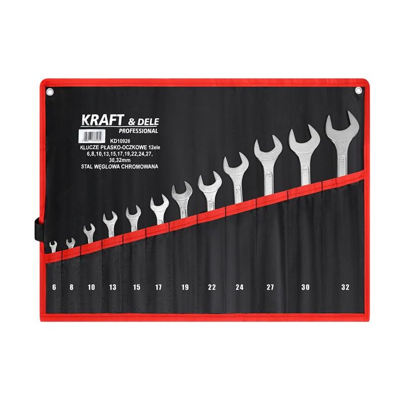 Klucze płasko-oczkowe 12el. KD10926