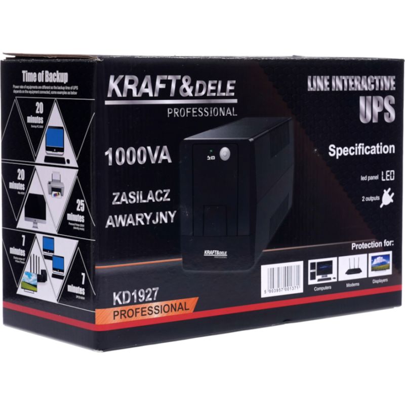 Zasilacz awaryjny UPS 1000VA LED KD1927