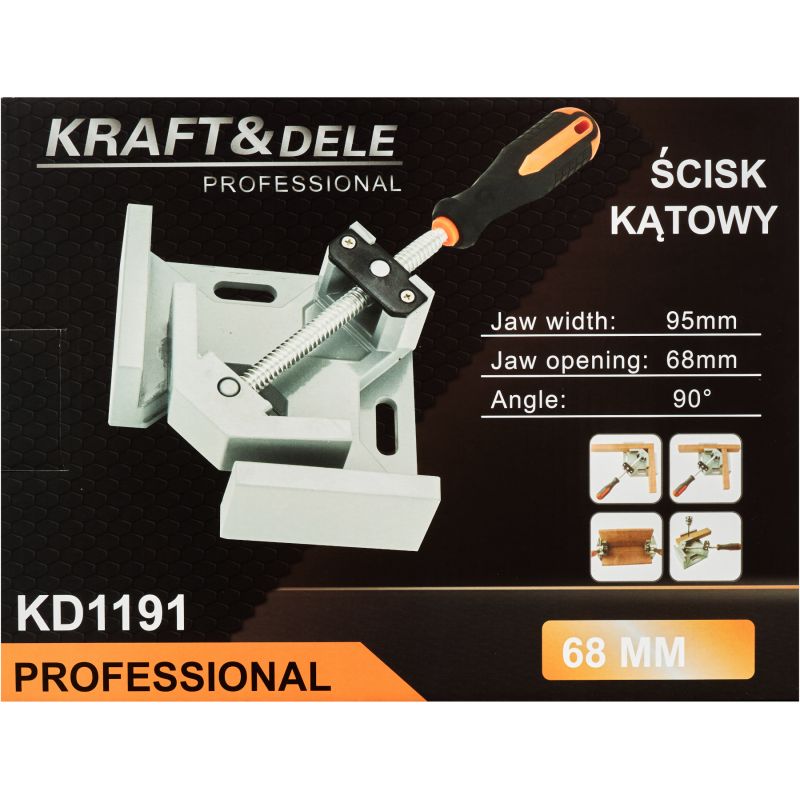Ścisk stolarski kątowy 68mm 150x70mm KD1191