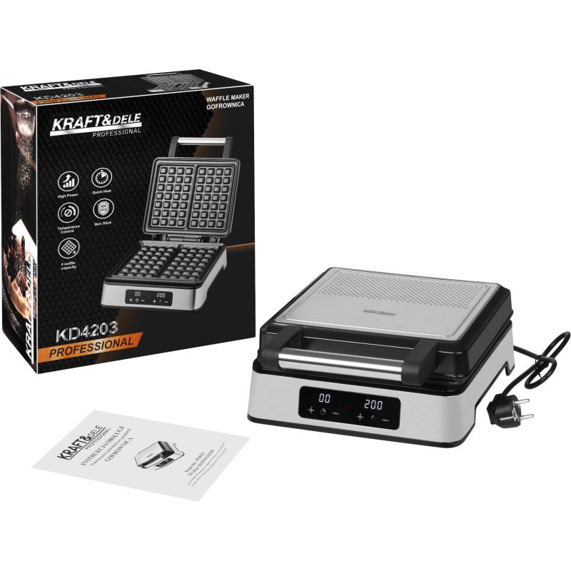 Gofrownica z wyświetlaczem LED 2200W KD4203