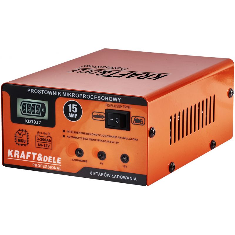 Prostownik mikroprocesorowy 15AMP 6/12V