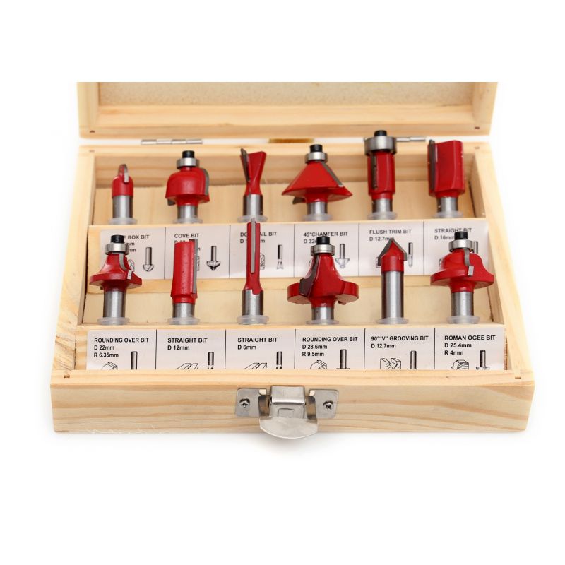 Zestaw Frezów do drewna KD10282 12szt. frez 8mm