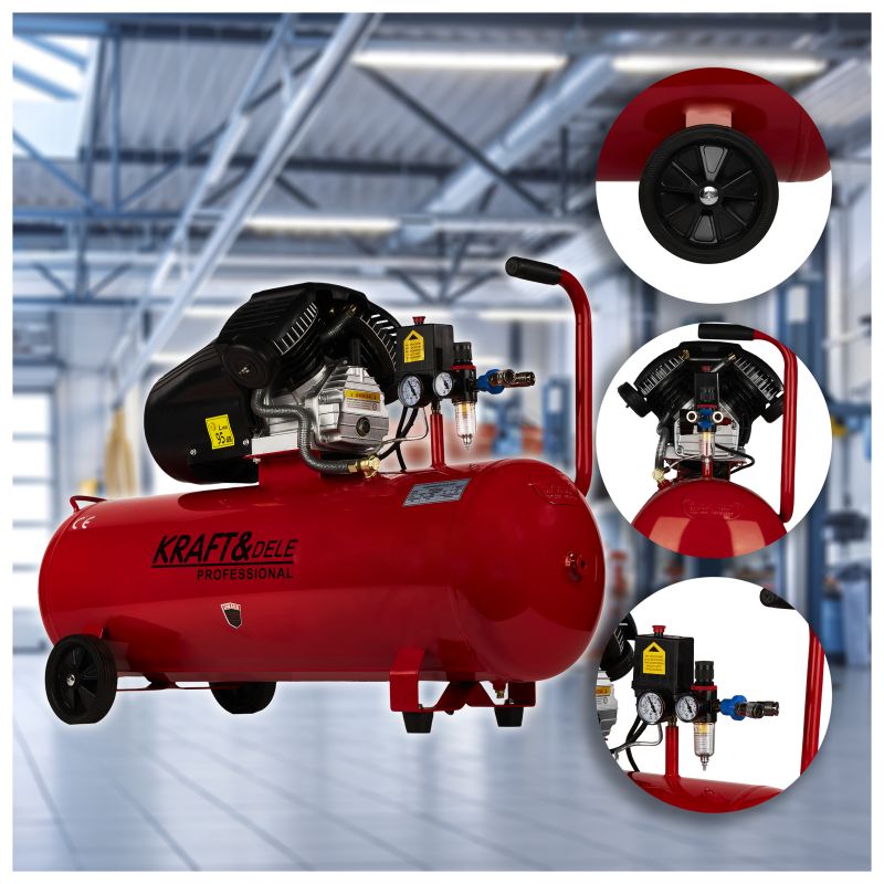 Olejový kompresor 100L 2 valce KD1480 + separátor