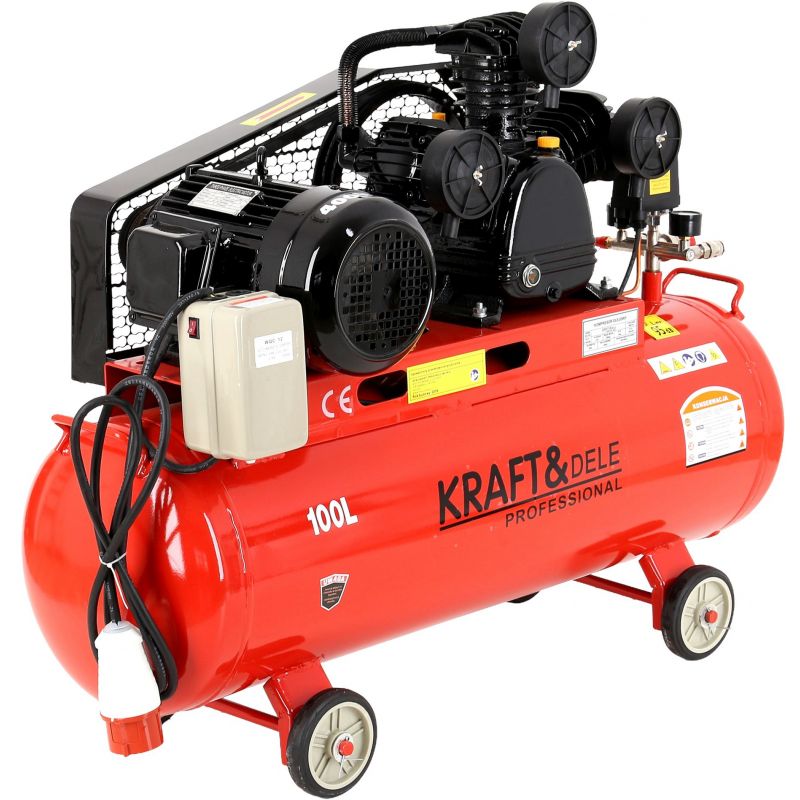 Olejový kompresor 100L, 3 valce, 400V, KD405