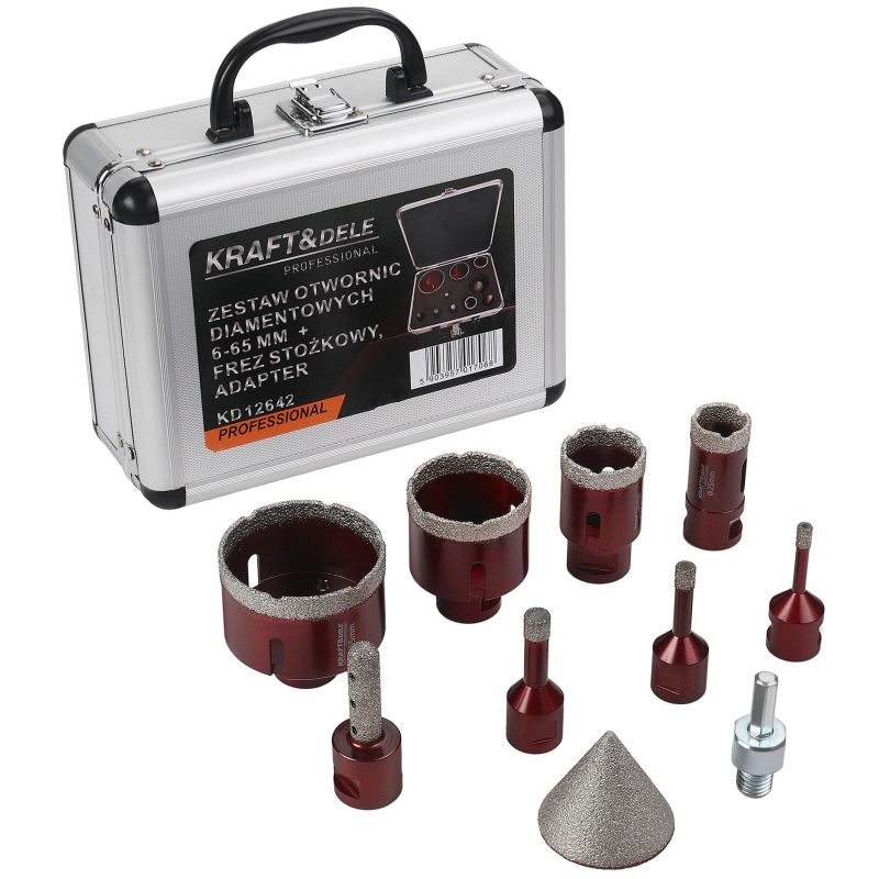Zest. otwornic diamentowych+frez stożkowy KD12642