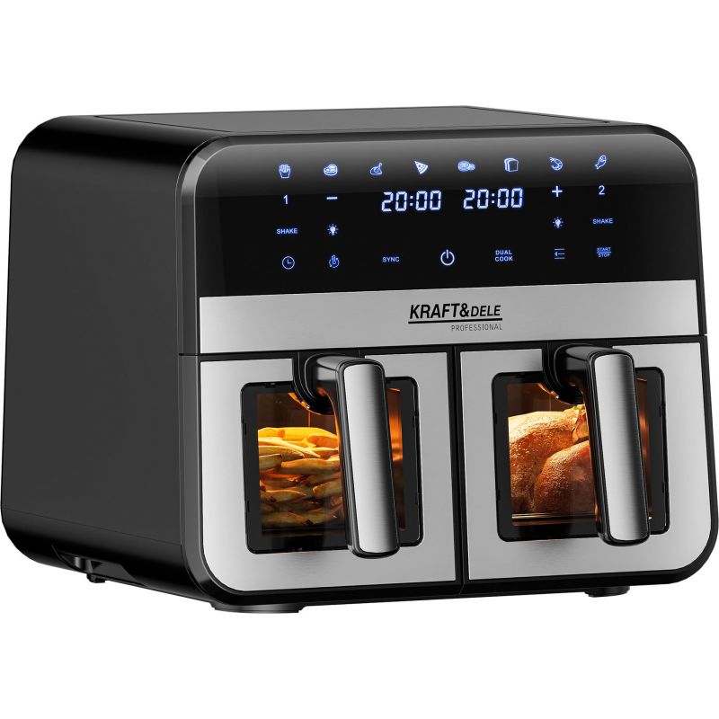 Beztuková fritéza 9L 2500W dve oddelenia 4,5L + LCD KD4179