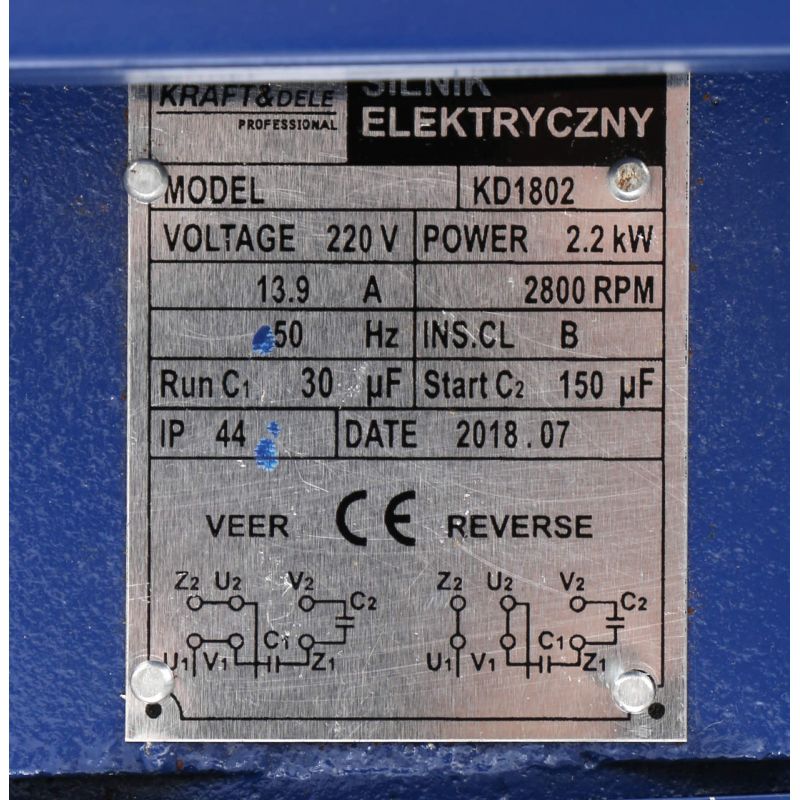 Silnik elektryczny 2,2KW 220V 2800rpm KD1802