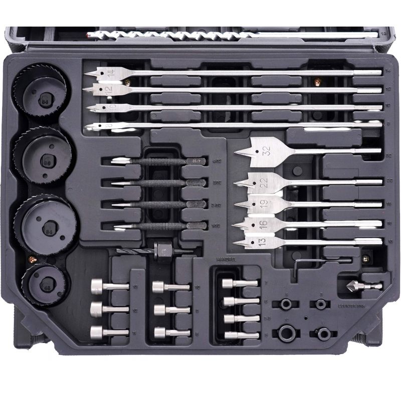 Wiertła, otwornice, dłuta, bity - zestaw 300-el. KD998