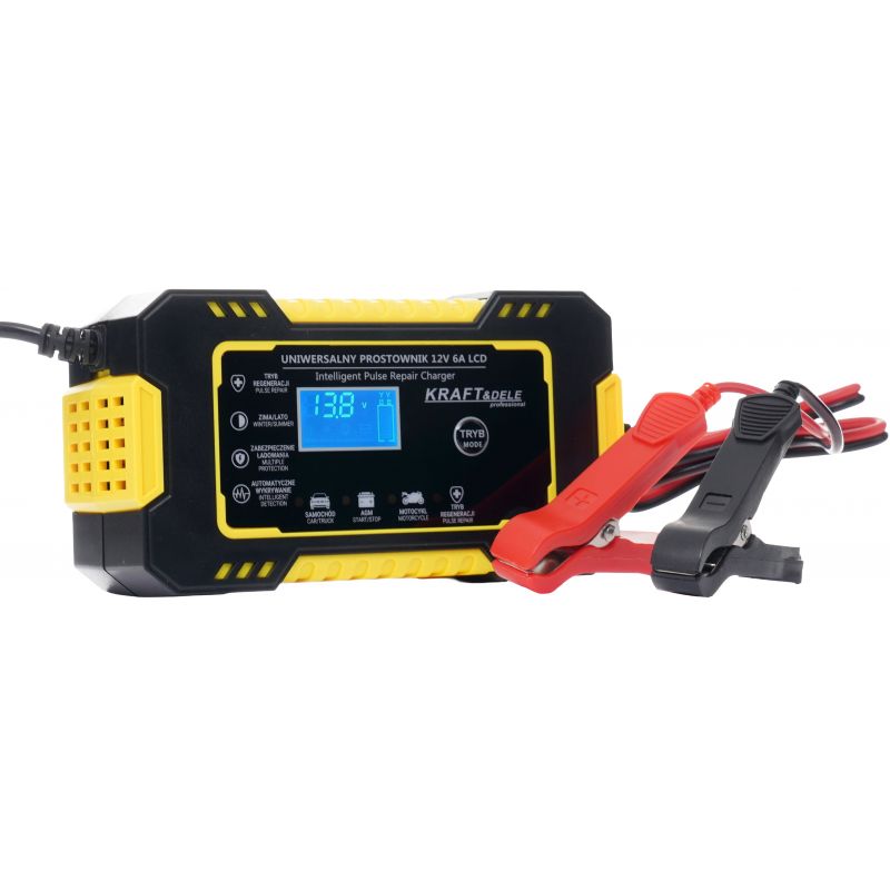 Automatyczny prostownik akumulatorowy LCD 12V / 6A KD1290