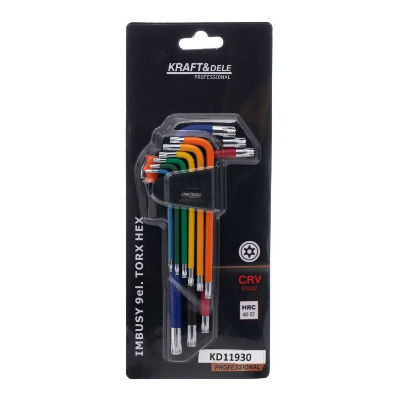 Zestaw kolorowych imbusów torx 9 el. KD11930