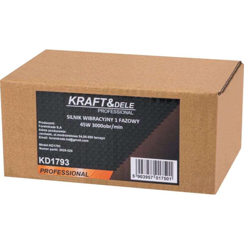 Silnik wibracyjny 1 fazowy 45W 3000 obrotów KD1793