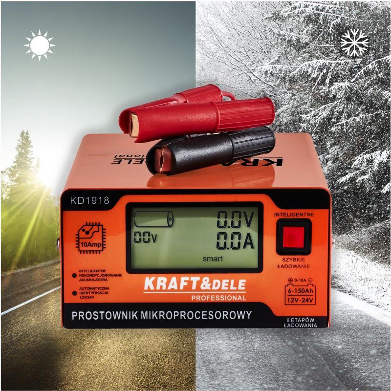 Prostownik mikroprocesorowy 10AMP 12/24V