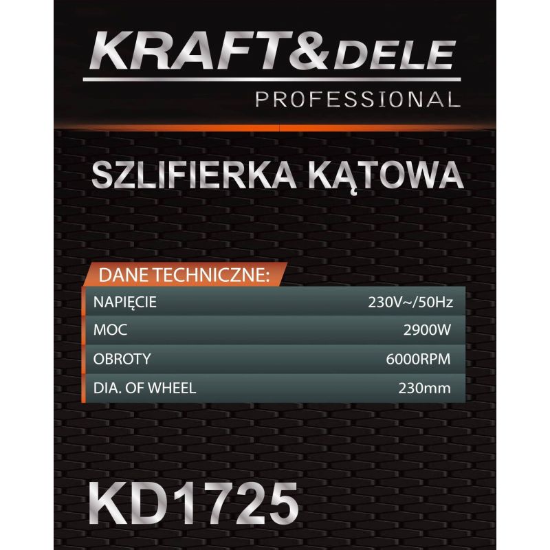Szlifierka kątowa 2900W 230mm KD1725