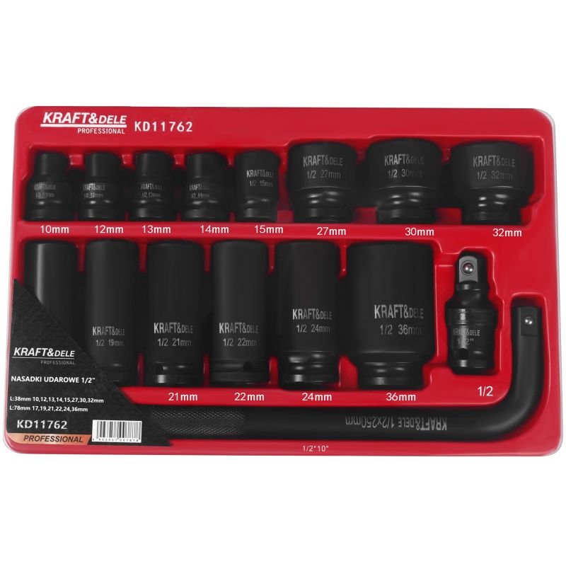 NASADKI UDAROWE 1/2" 16 szt. KD11762