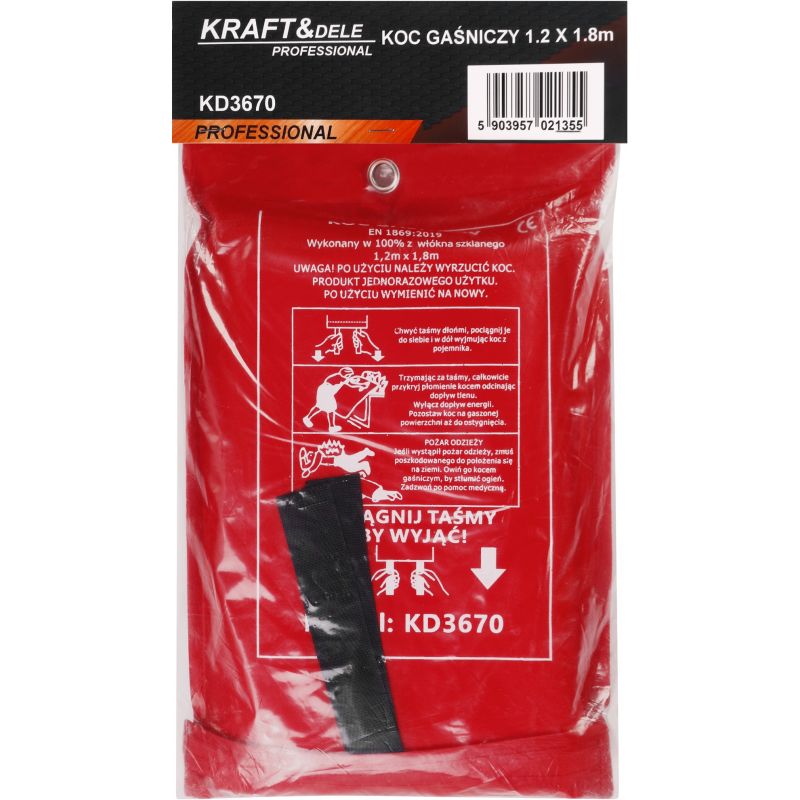 Koc gaśniczy 1,2x1,8M włókno szklane KD3670