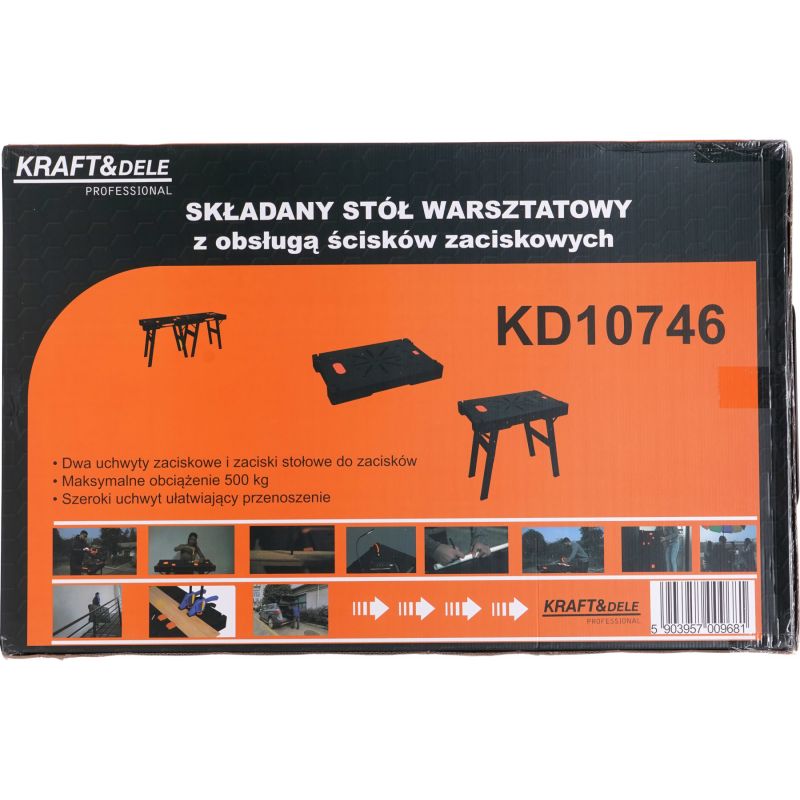 Składany stół warsztatowy 90x60x80 cm KD10746