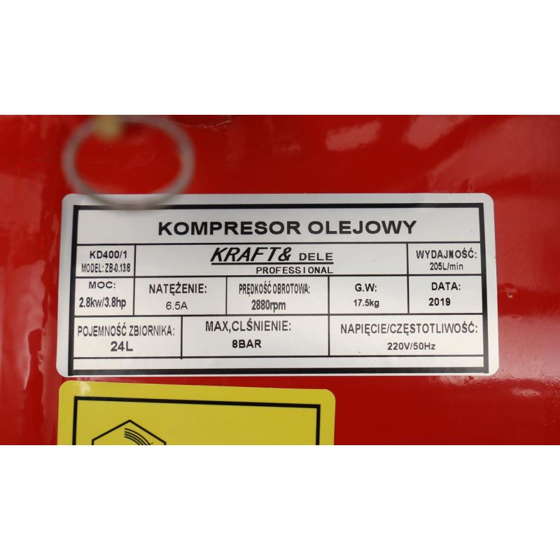 Kompresor Olejowy 24L KD400