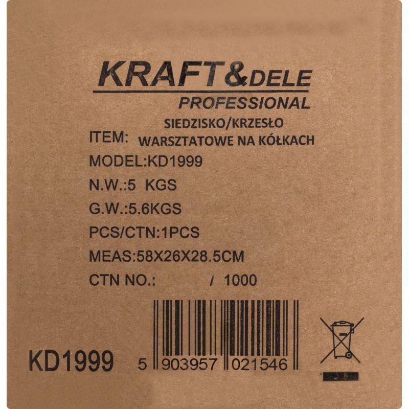 Siedzisko warsztatowe na kółkach KD1999