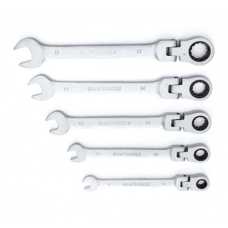 Klucze Płasko Oczkowe KD10105 z Grzechotkami Łamane