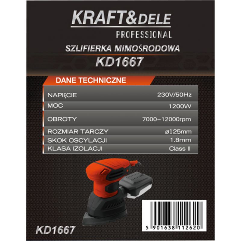 Szlifierka mimośrodowa 1200W KD1667-Z