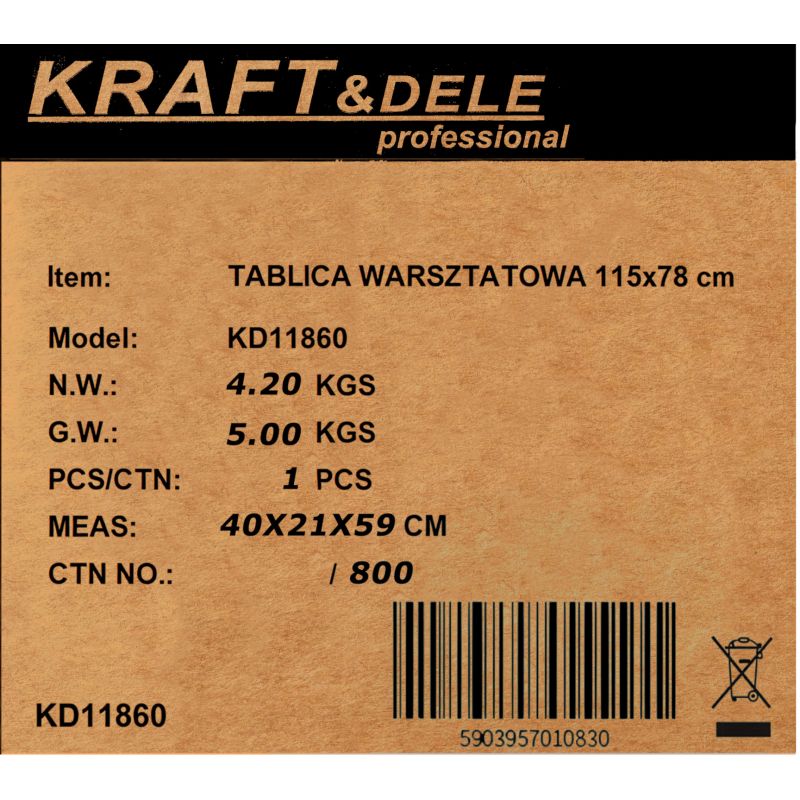 Tablica warsztatowa 115x78 cm KD11860