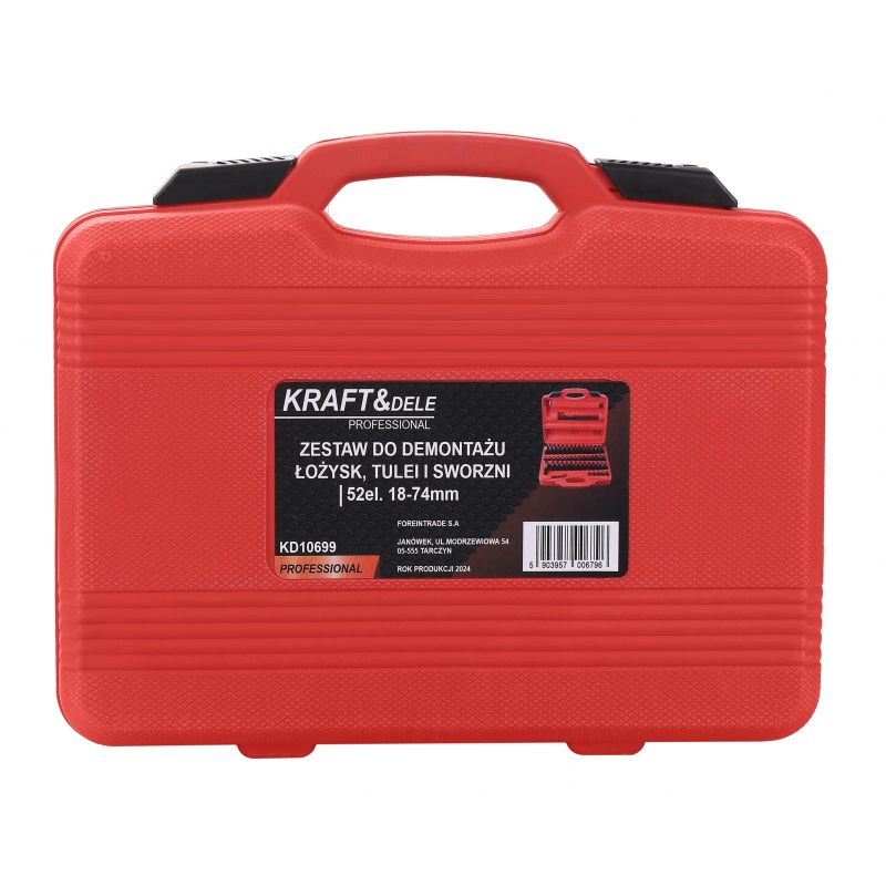 Zestaw do demontażu łożysk, tulei, sworzni 52el. KD10699