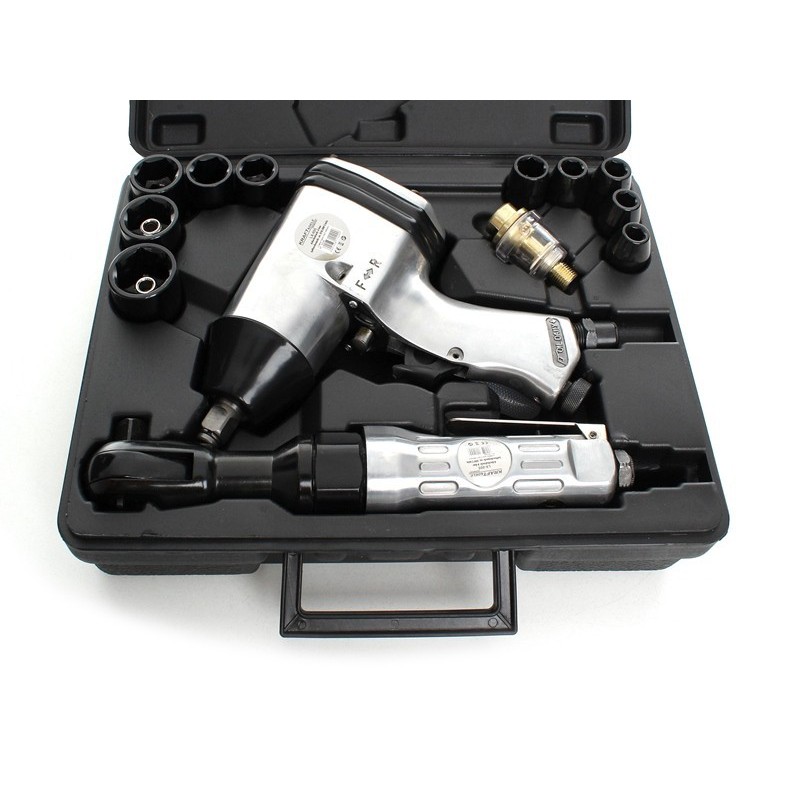 Klucz udarowy pneumatyczny zestaw KD1422 z grzechotką LX-005