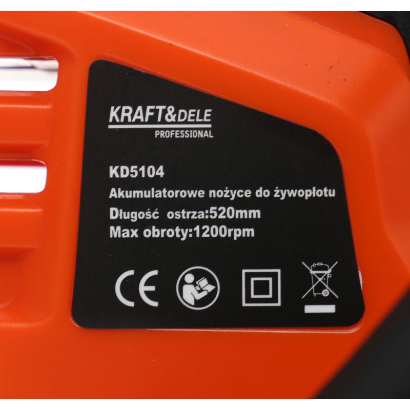 Akumulatorowe nożyce do żywopłotu KD5104