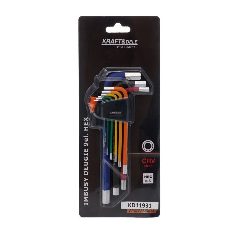 Zestaw kolorowych imbusów hex 9 el. KD11931