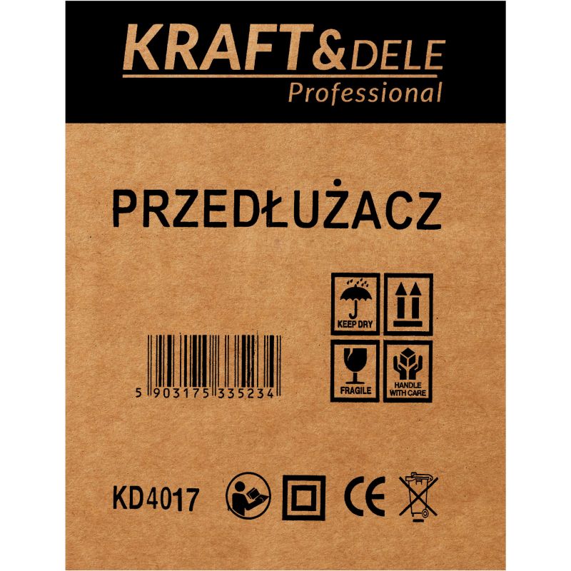 Przedłużacz ogrodowy bębnowy 25M / 3 x 2,5MM KD4017