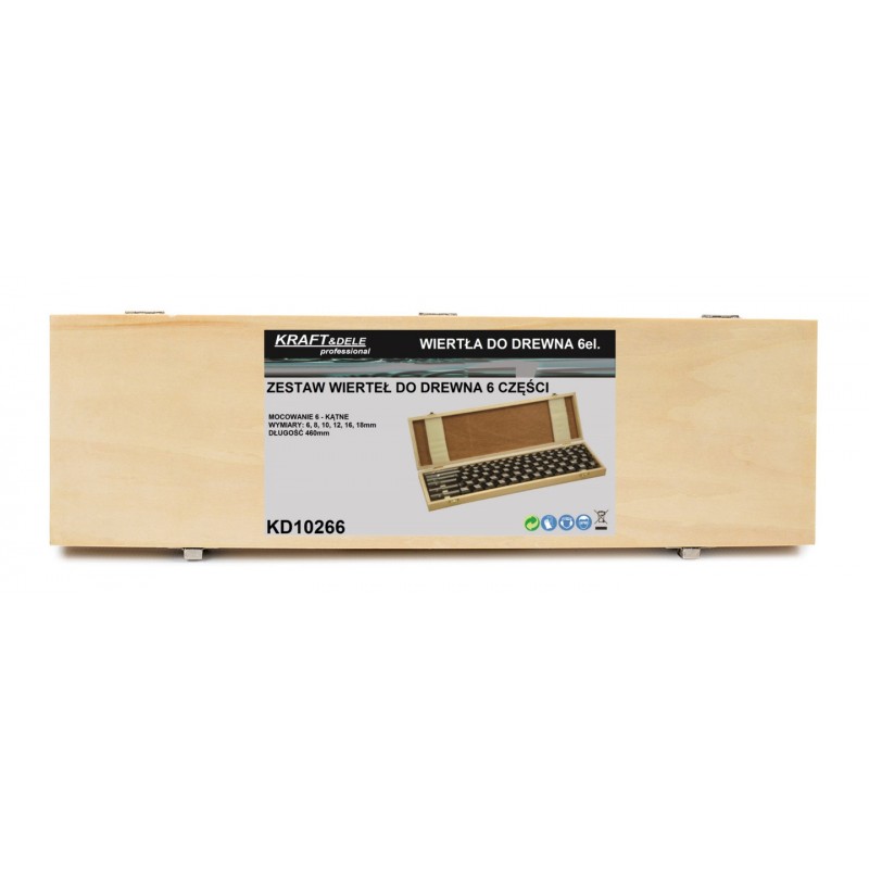 Wiertła do drewna 6-18mm KD10266 6szt