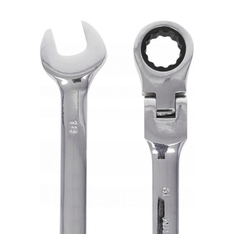 Klucze płasko oczkowe z grzechotką łamane 12el. 8-19mm KD10947