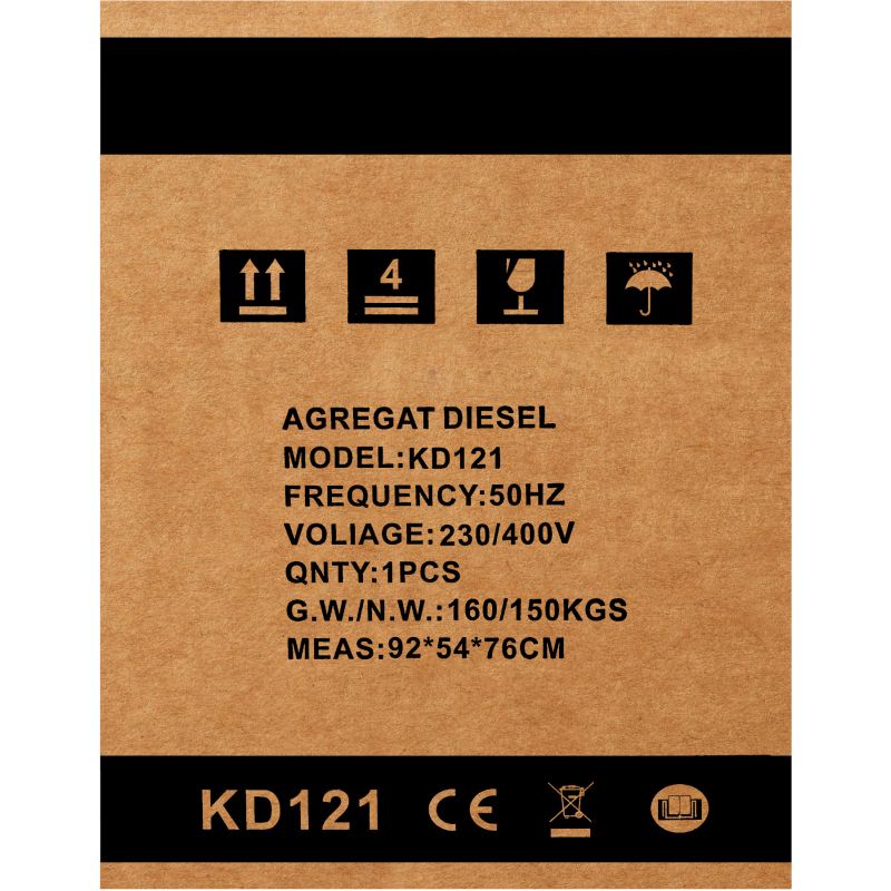 Dieselový generátor 7000 W, 12/230/380 V + batéria KD121