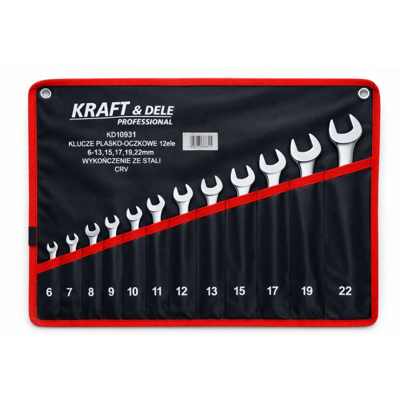 Klucze płasko-oczkowe 12el. KD10931