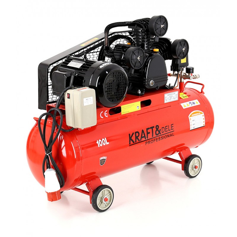 Olejový kompresor 100L, 3 valce, 400V, KD405