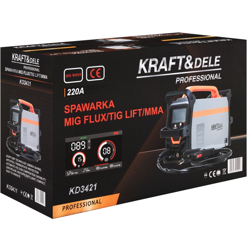 Spawarka inweroorowa 220A / mig flux / tig lift / mma KD3421