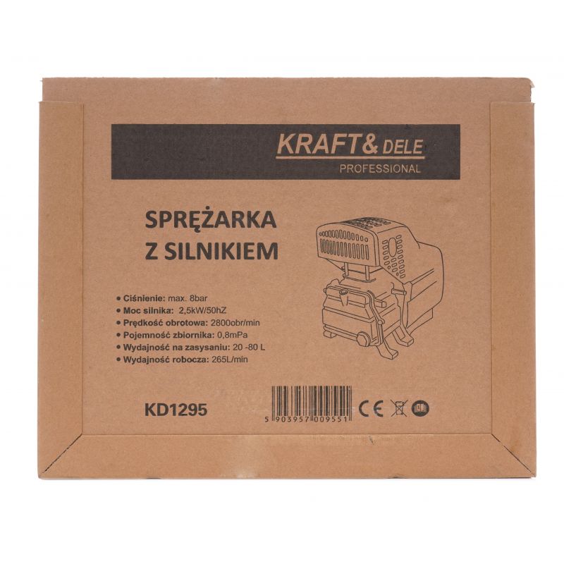 Vzduchový kompresor s elektrickým motorom, prietok 265 l/min, model KD1295