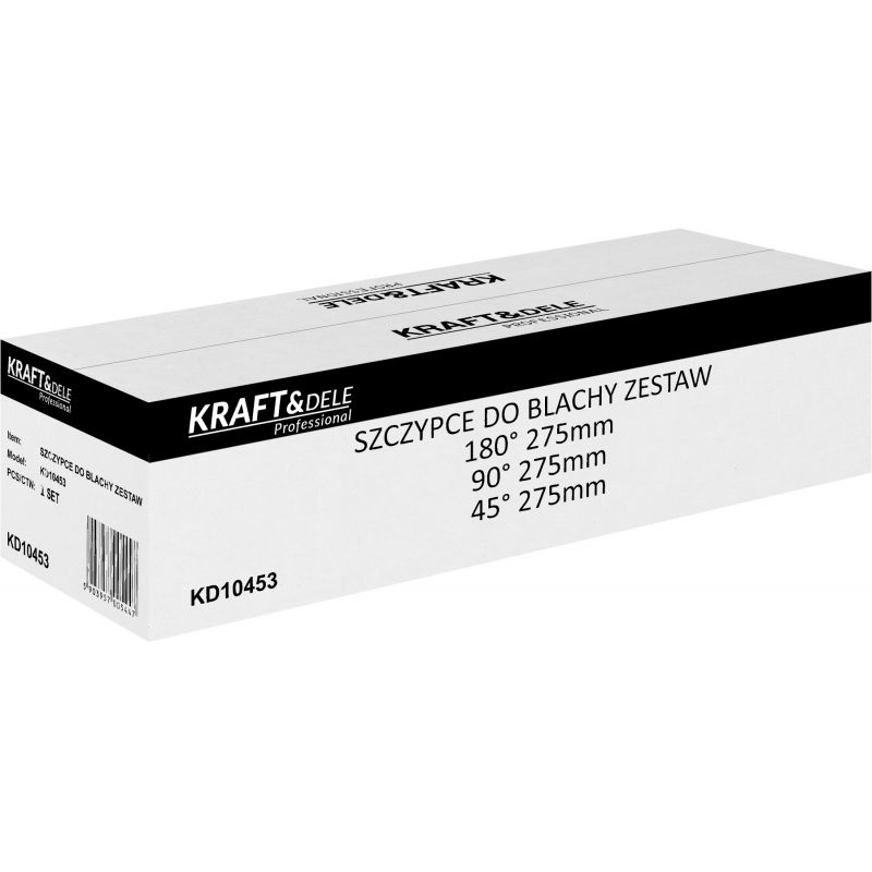 Komplet szczypiec dekarskich do gięcia blachy 180° / 90° / 45° 275mm KD10453