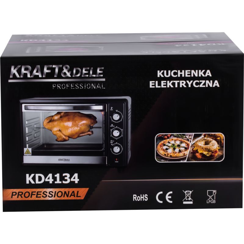 Elektrický sporák 45L 2000W funkcia ražňa+príslušenstvo KD4134