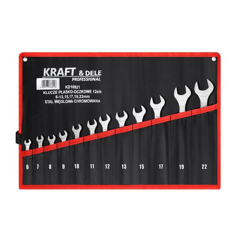 Klucze płasko-oczkowe 12el. KD10921