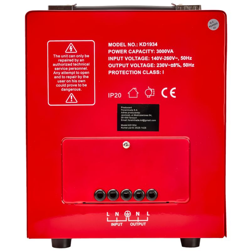 Stabilizator napięcia AVR 3000VA 230V KD1934
