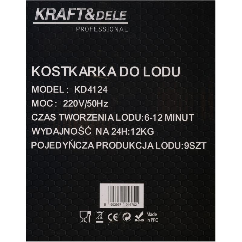 Prístroj na výrobu ľadu, kapacita 12 kg/24 h, výkon 120 W, objem 1,2 l, model KD4124