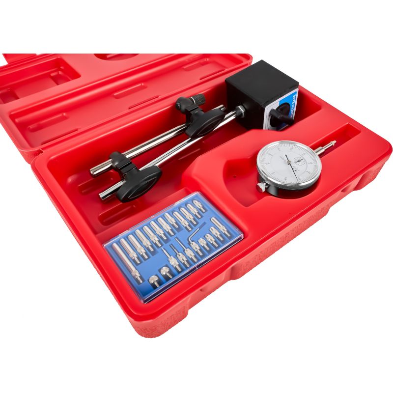 Czujnik zegarowy + statyw magnetyczny 0-10mm + końcówki KD11291