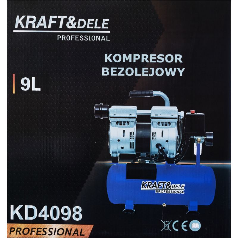 Kompresor bezolejowy 9L 550W 155L/min KD4098
